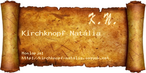 Kirchknopf Natália névjegykártya